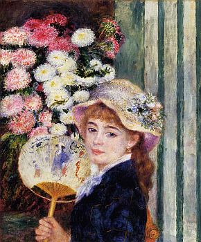 Girl with fan von Renoir